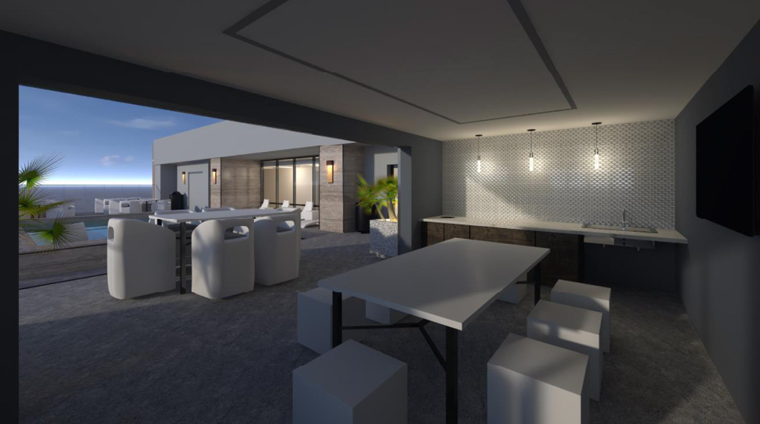 roof top pool lounge at henderson apartments the watermark